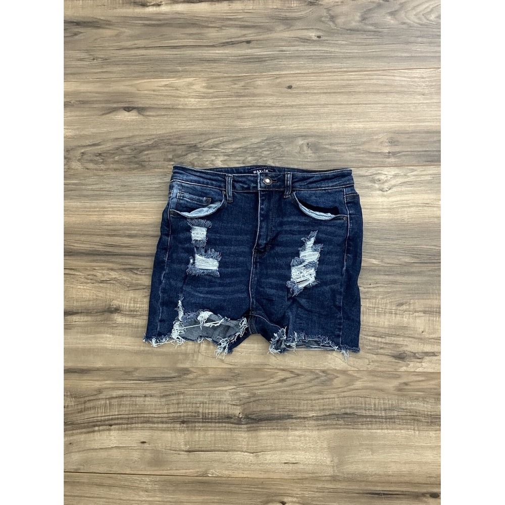 Wax Jean Women's Cut Off Ripped‎ Shorts Blue Size 11